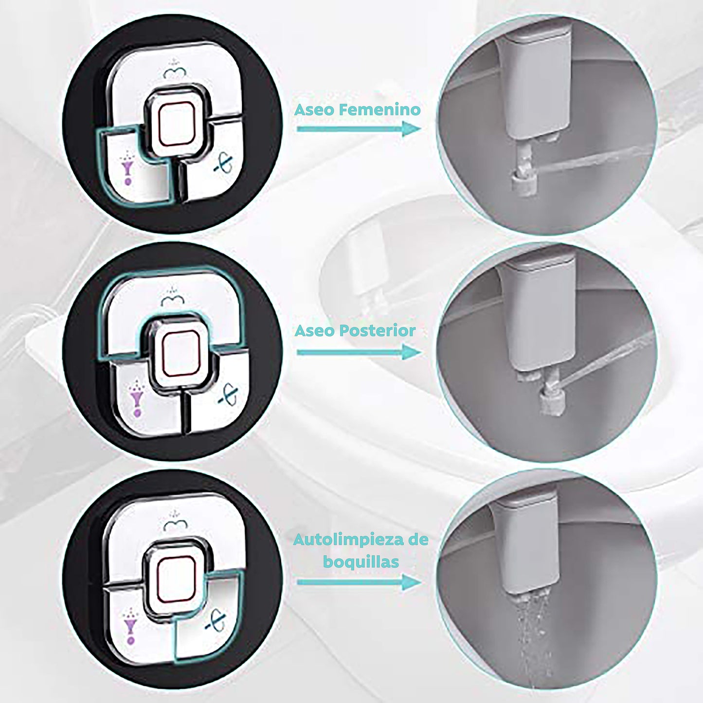 Bidet Elegante 3 Modos No Eléctrico Fácil Instalación