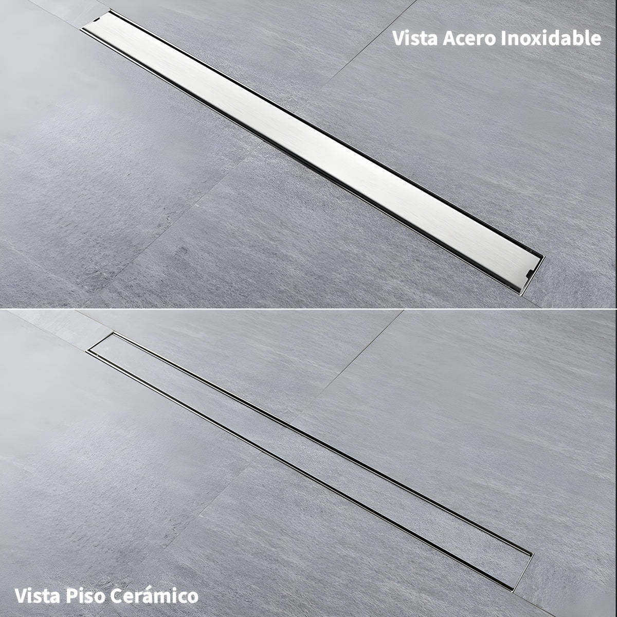 Coladera Modular CasaMia Coladera Lineal Acero inoxidable 304 Acero Satinado y Negro ...